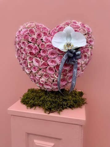 Rosy Heart 3D Özel Tasarım Lüks Aranjman
