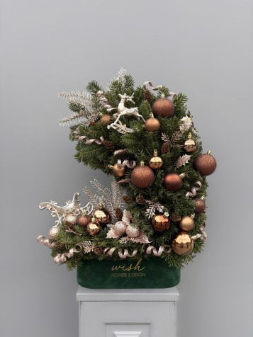 Bronze Noel Özel Tasarım Yılbaşı Aranjmanı