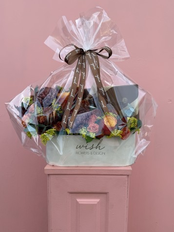 Krem Kadife Kutuda Çikolatalı Sonbahar Çiçek Bahçesi