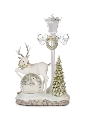 Geyikli Kar Küresi Işıklı Ve Müzikli Biblo