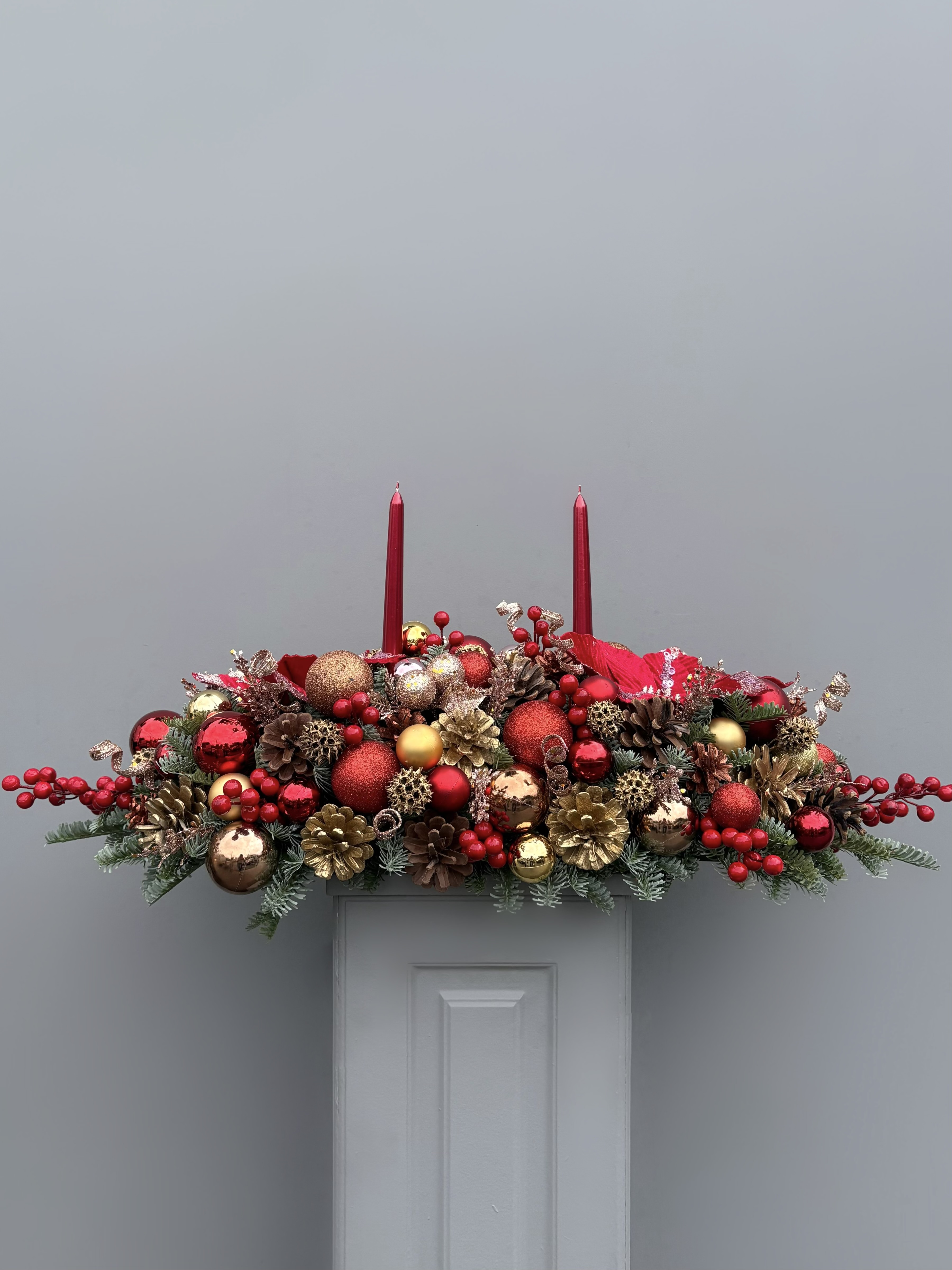 Mumlu Yılbaşı Masa Aranjmanı Özel Tasarım