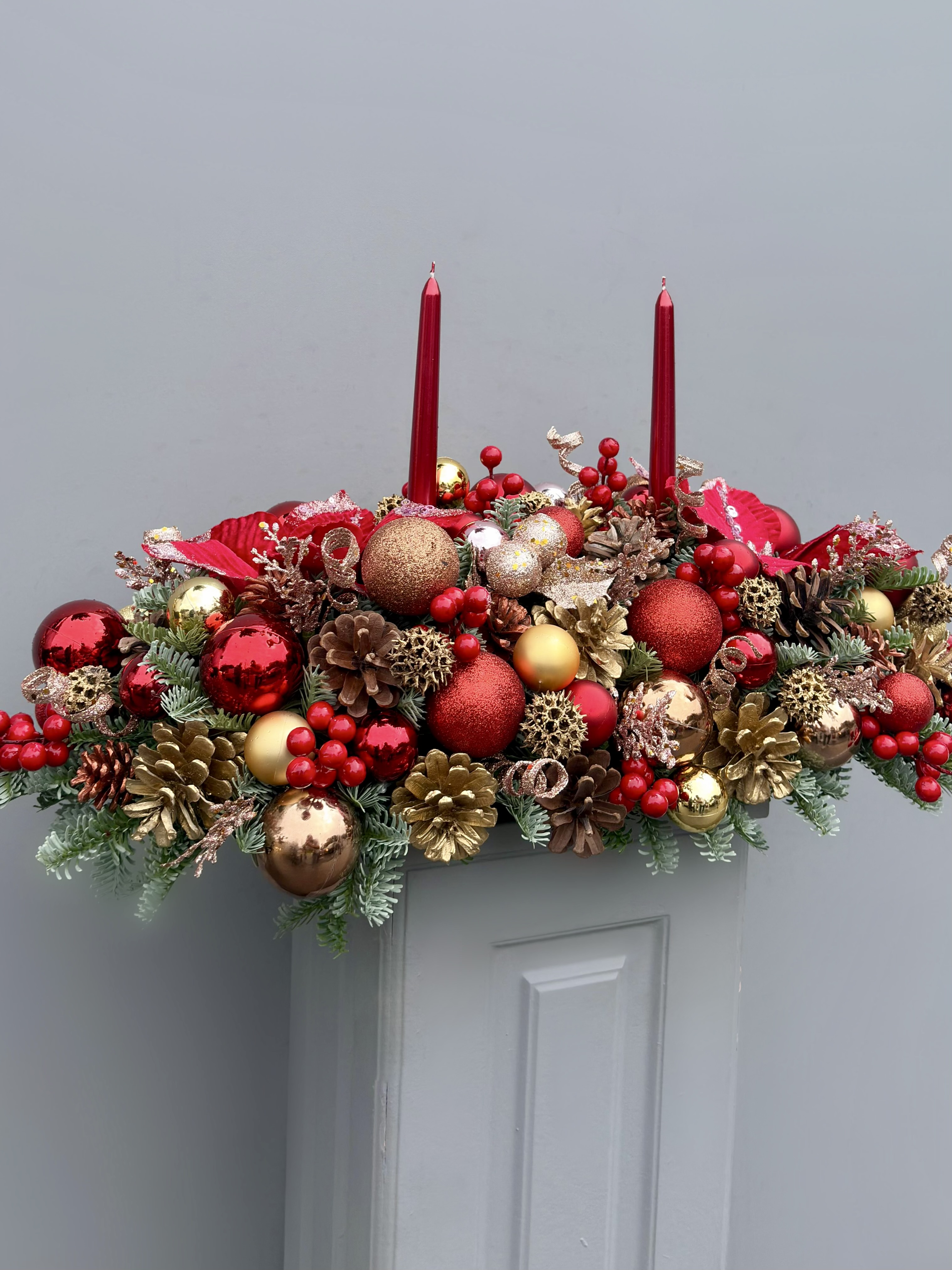 Mumlu Yılbaşı Masa Aranjmanı Özel Tasarım