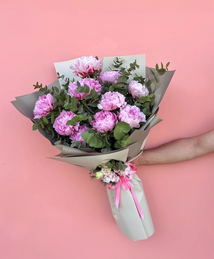 10’lu Pembe Şakayık Buketi