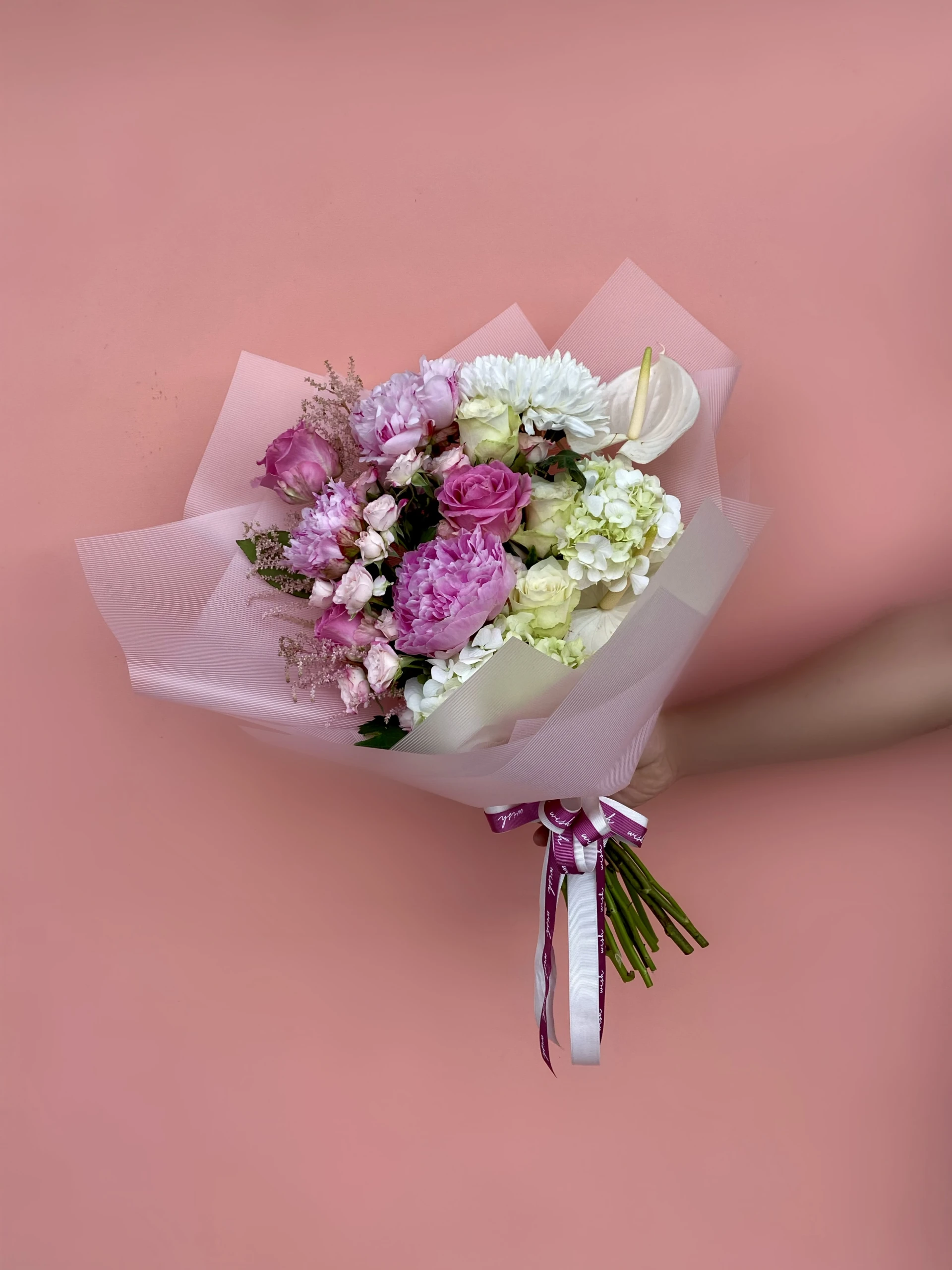 Pink & White Karışık Buket