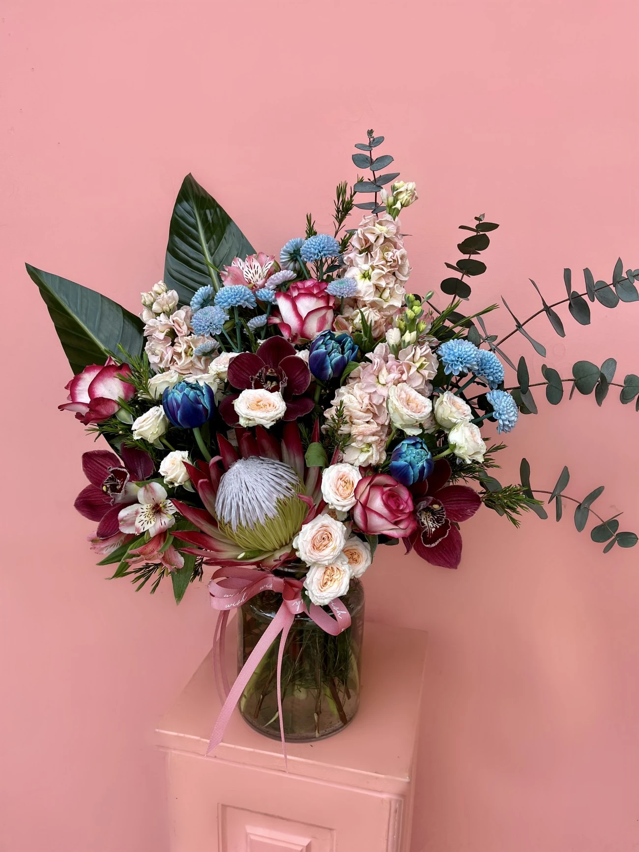 Protea Love Cam Vazoda Aranjman