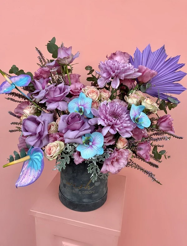 Azur Gri Kadife Kutuda Aranjman