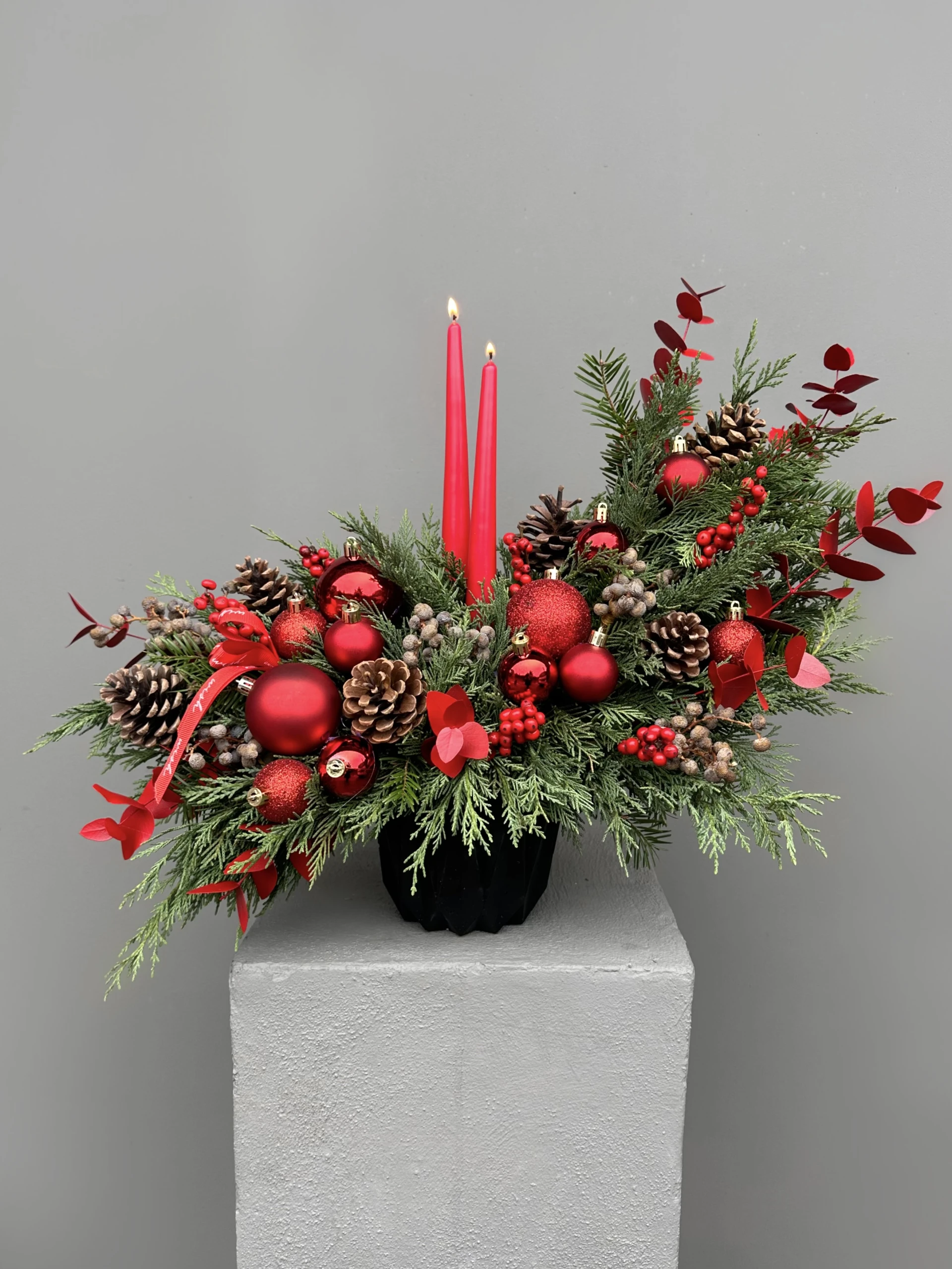Red Love Mumlu Yılbaşı Aranjmanı