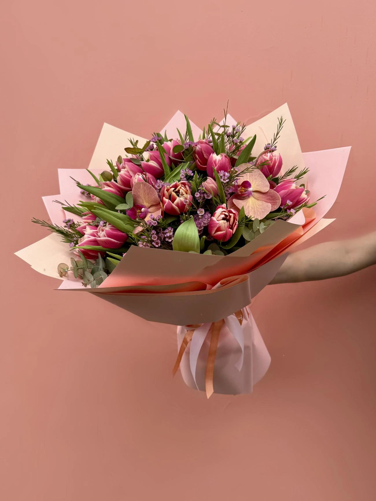 25’li Katmerli Pembe Lale Buketi