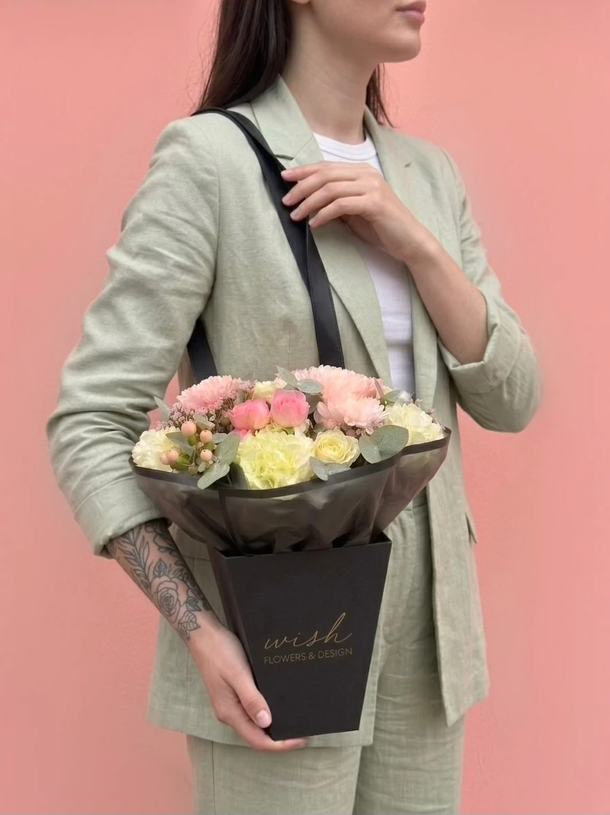 Rose Mist Taşıma Kutusunda Mini Buket