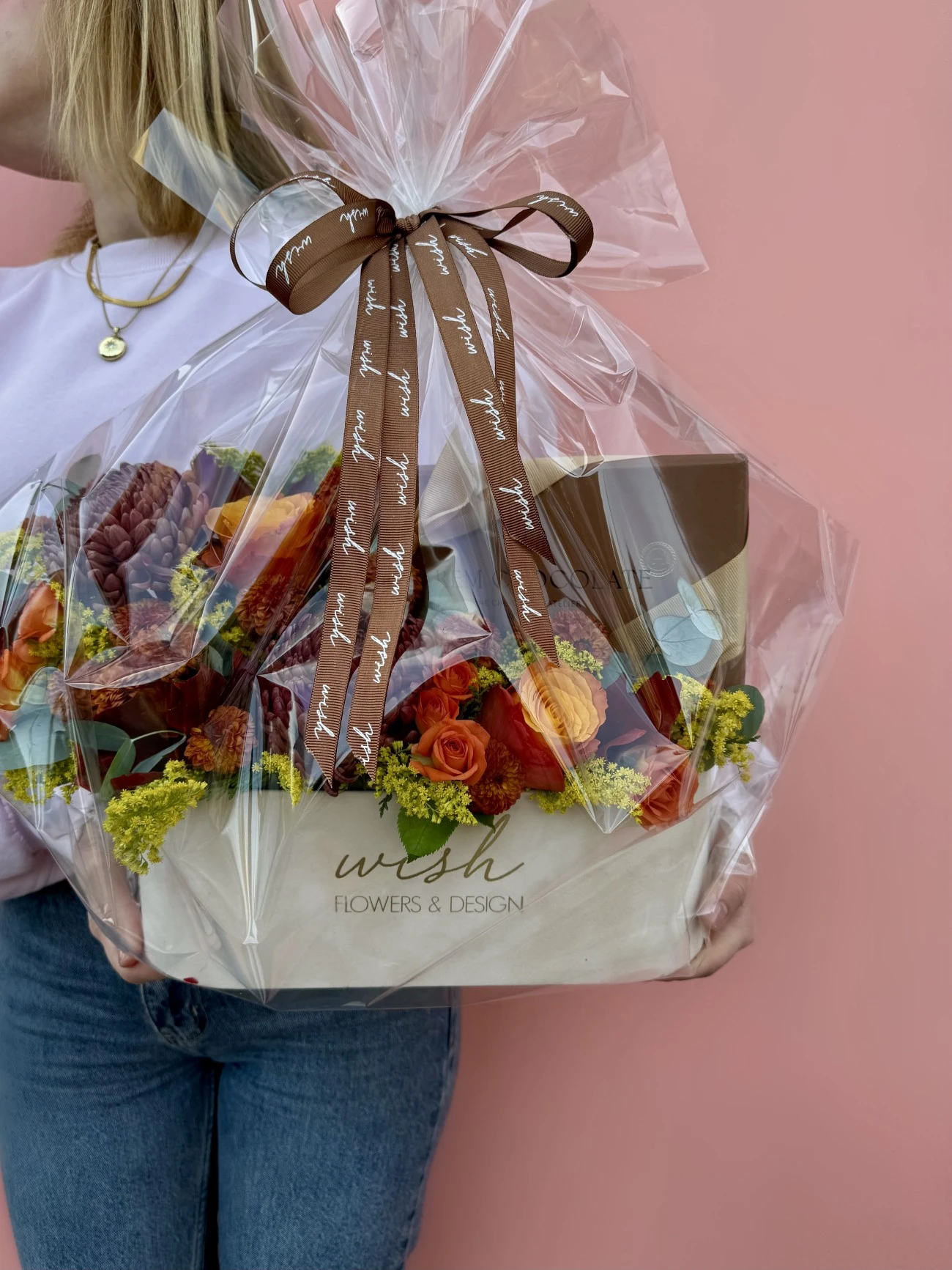 Krem Kadife Kutuda Çikolatalı Sonbahar Çiçek Bahçesi