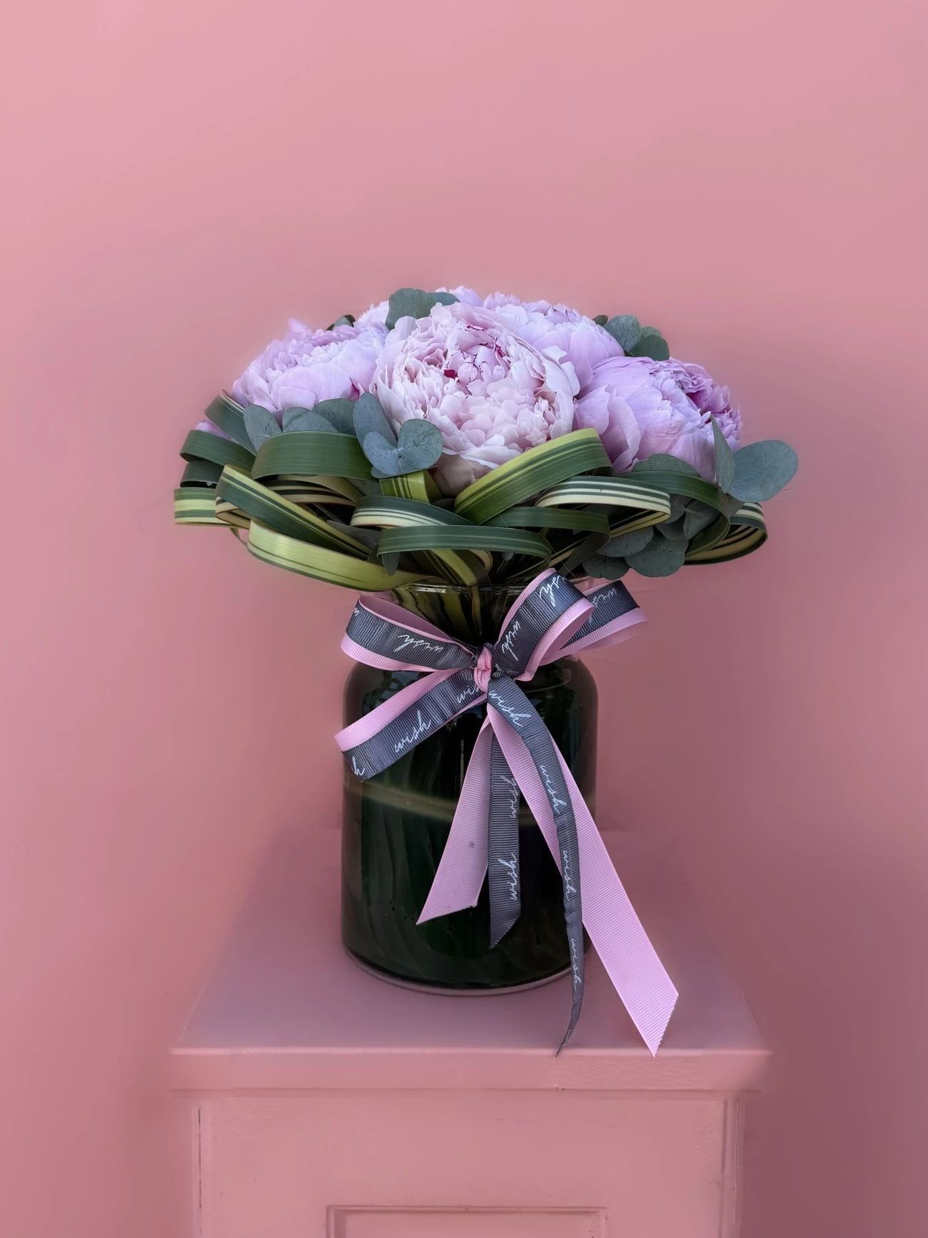 Cam Vazoda 10 Adet Pembe Şakayık