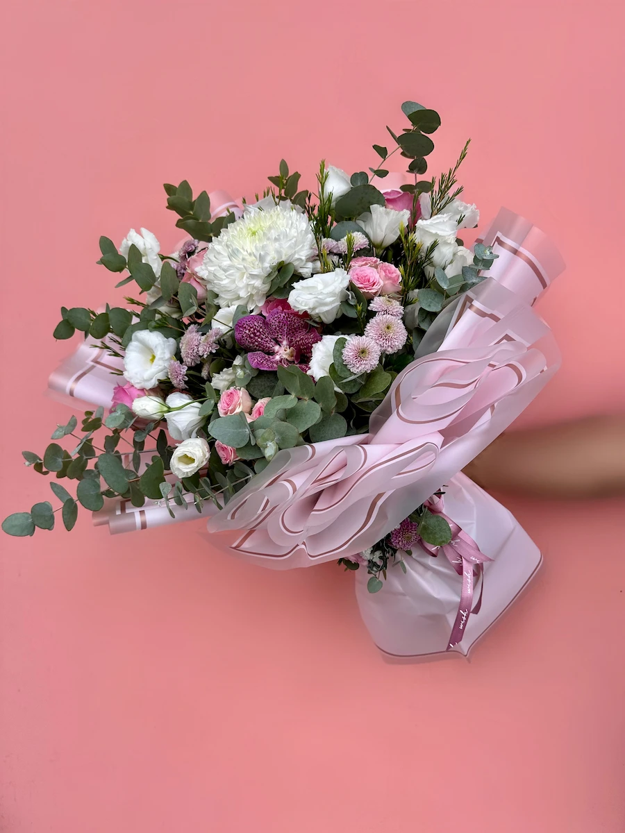 Pink & White Karışık Buket