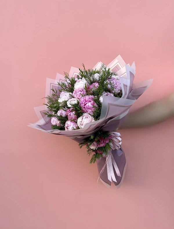 21 Adet Pembe Şakayık Buketi