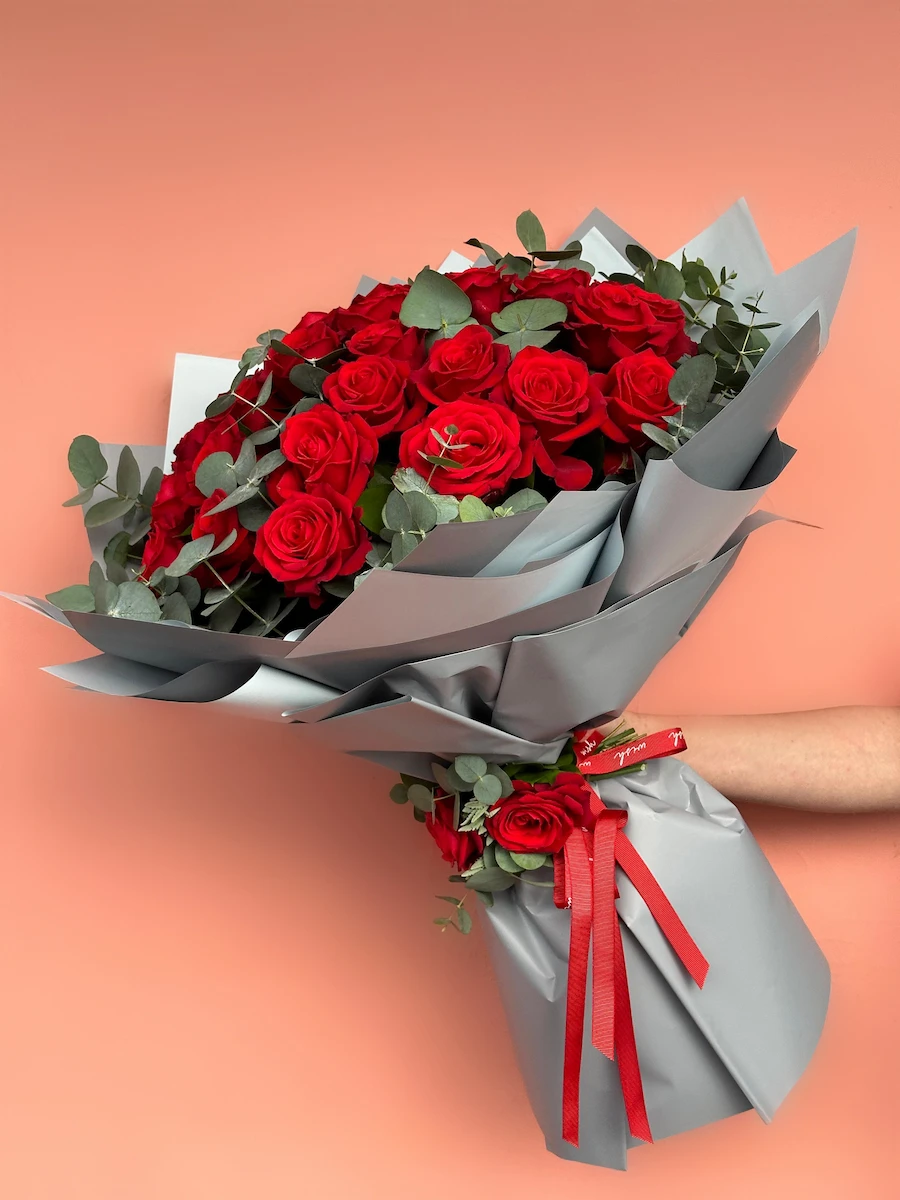 Valentine Kırmızı Gül Buketi